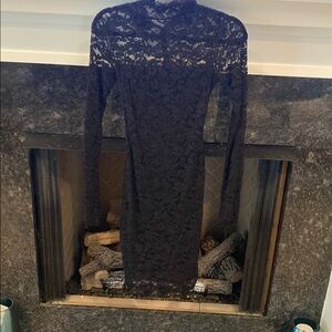 Moda International Black Mock Neck Long Sleeve Dress